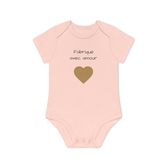 Body bébé "fabriqué avec amour" coeur