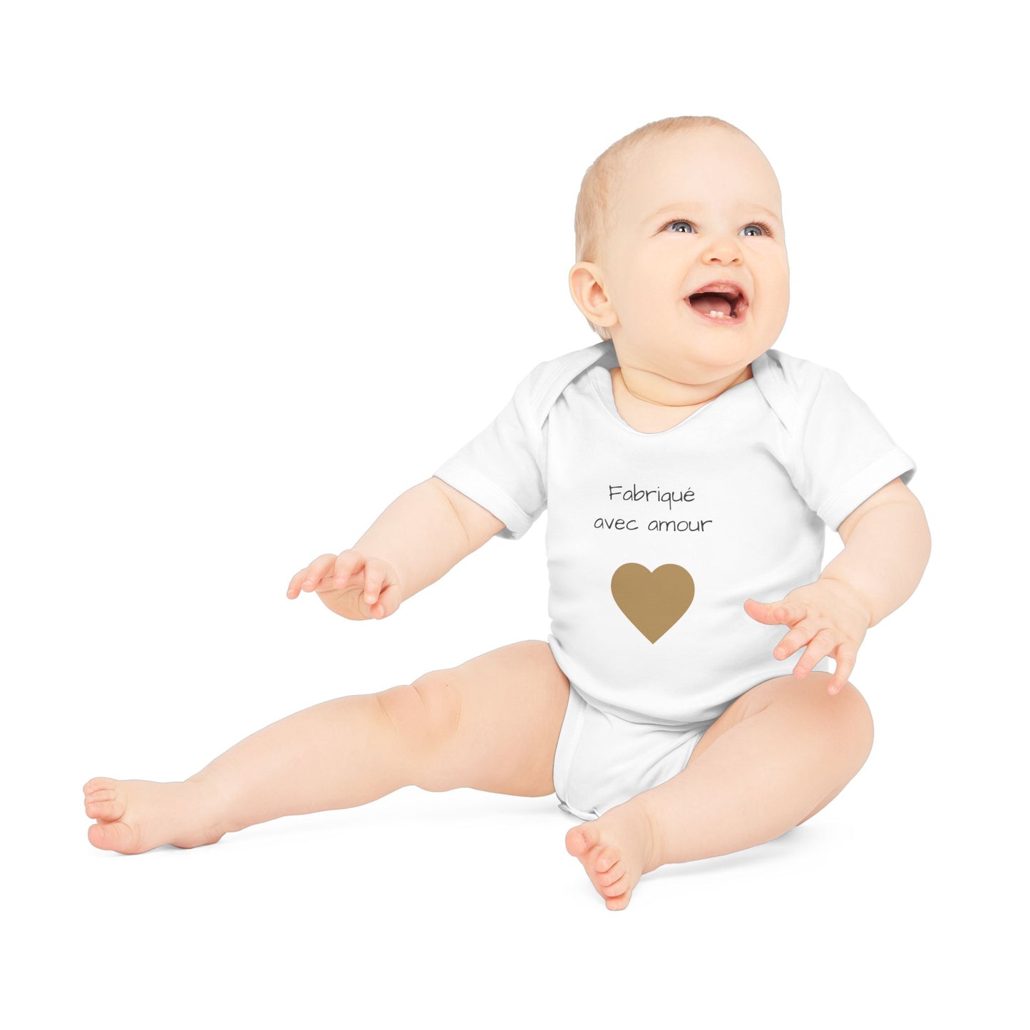 Body bébé "fabriqué avec amour" coeur