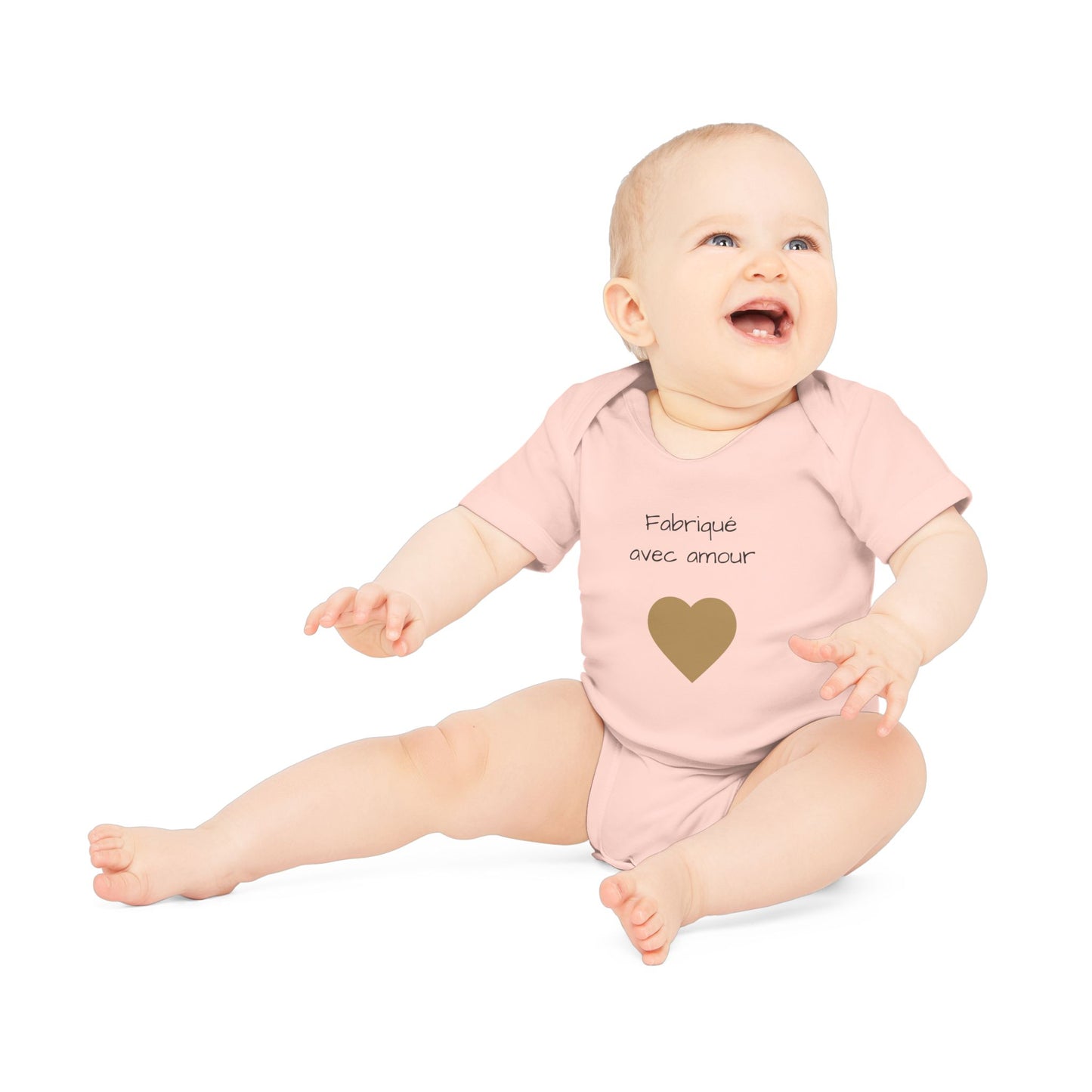 Body bébé "fabriqué avec amour" coeur