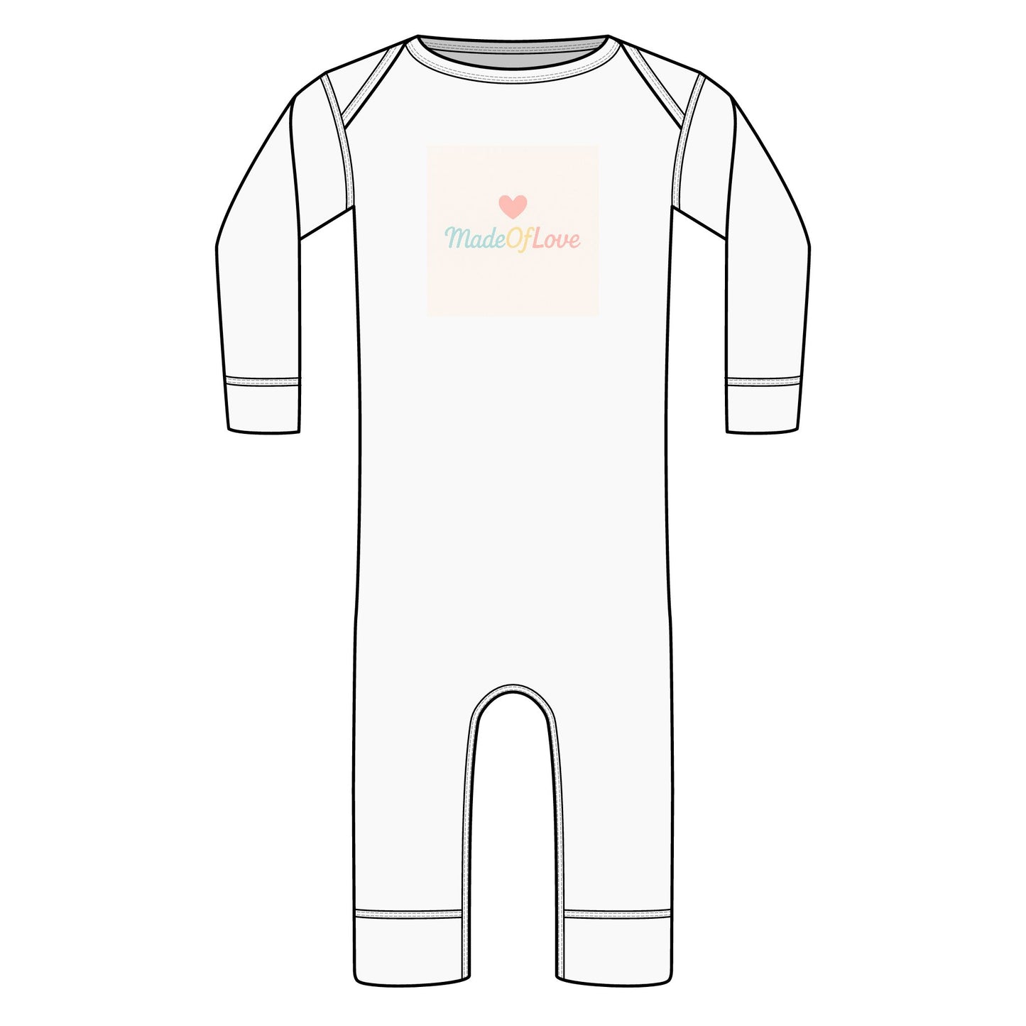 Mama & Papa Heart Infant Long Legged Bodysuit