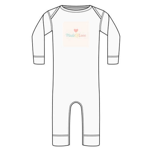 Mama & Papa Heart Infant Long Legged Bodysuit