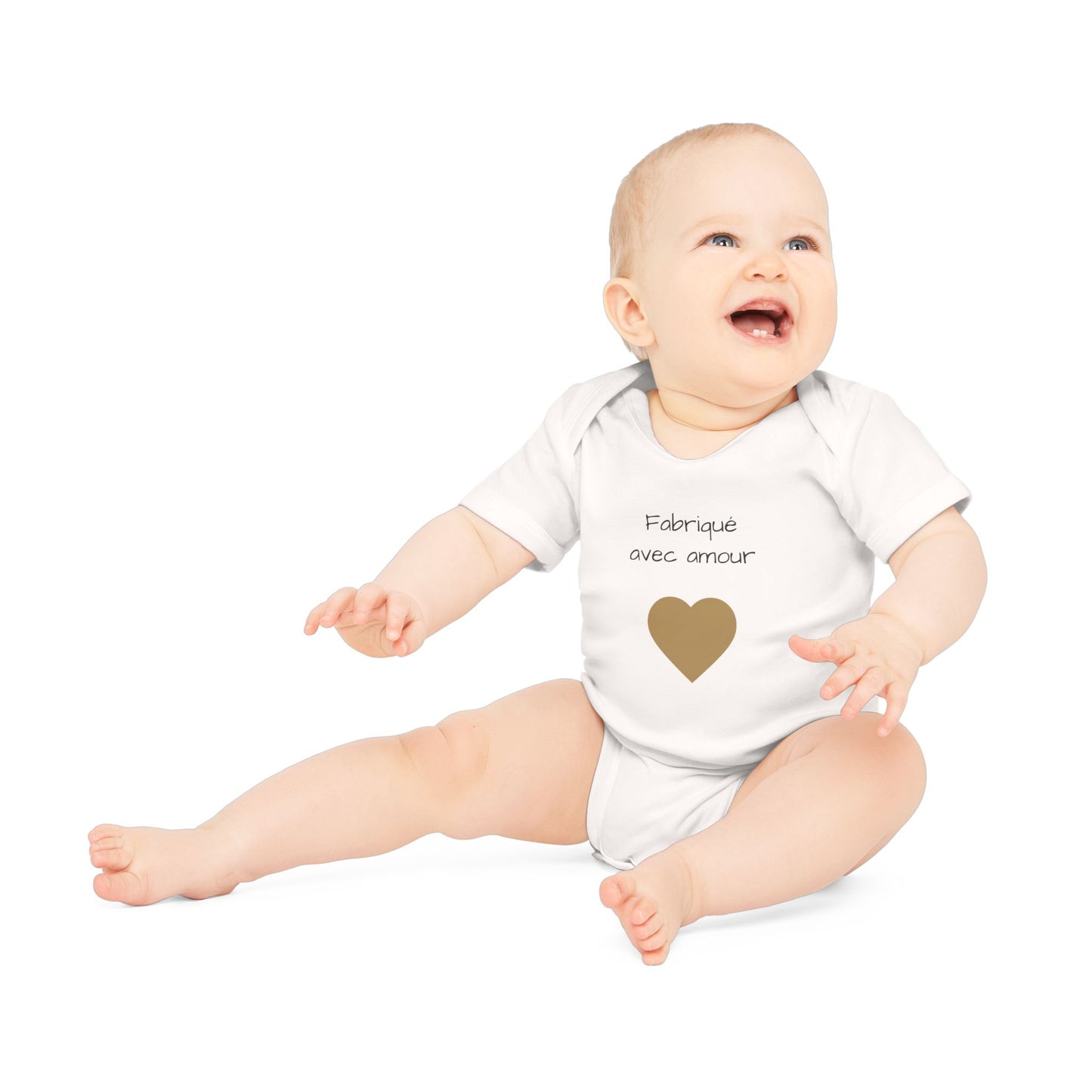 Body bébé "fabriqué avec amour" coeur