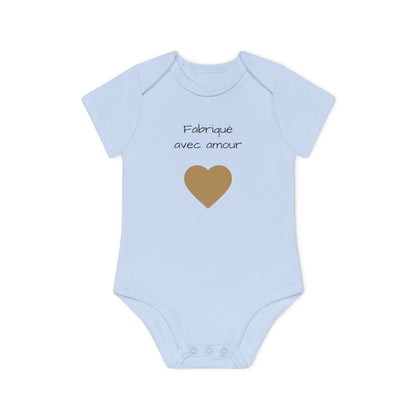 Body bébé "fabriqué avec amour" coeur