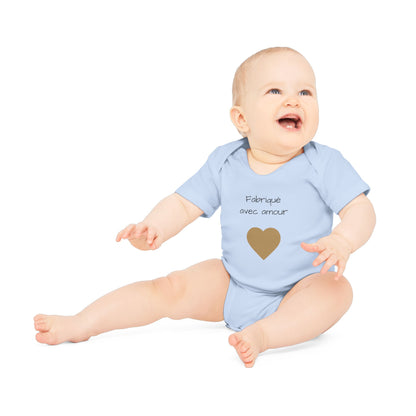 Body bébé "fabriqué avec amour" coeur