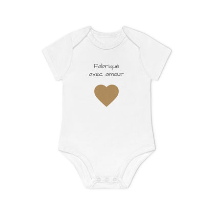 Body bébé "fabriqué avec amour" coeur